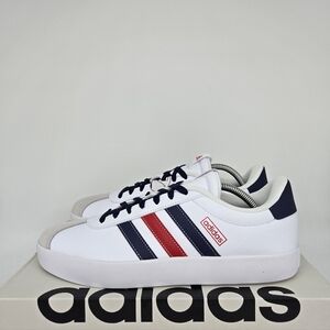 New adidas Vl Court 3.0 White Team Navy Blue Scarlet IF4465 Mens Shoes Size 10.5